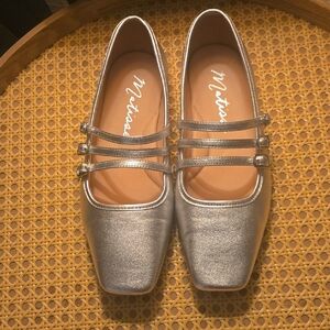 Matisse Silver Flats with Double Straps